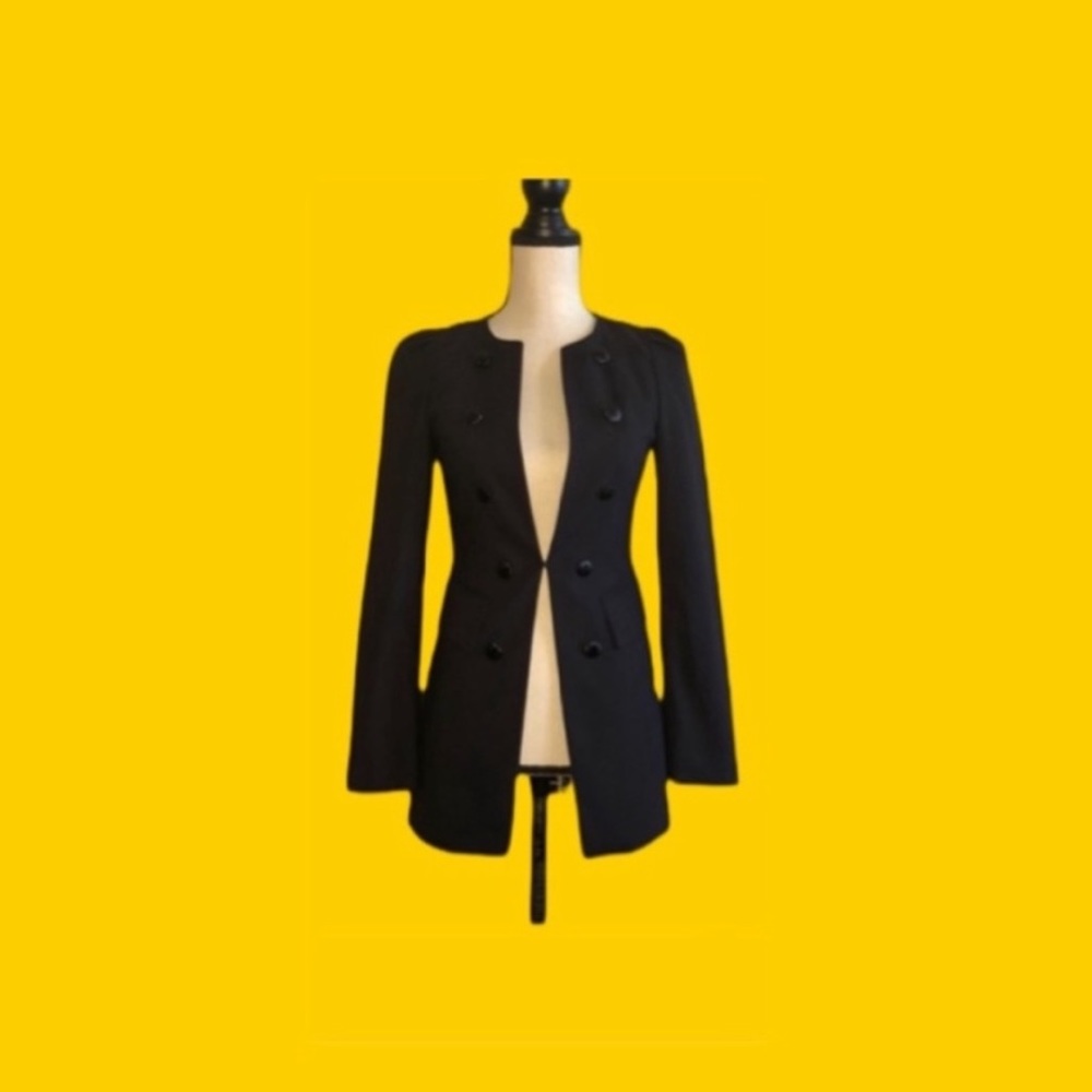 ANA CAPRI long sleeve blazer jacket w/two pockets